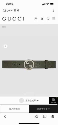 古奇 宽4.0Cm 新款 典藏细节与现代元素为Gucci新推系列增添吸睛亮点。巧妙融入经典字母交织造型配件，以此致敬品牌创始人Guccio Gucci先生。这款