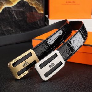 爱玛仕男士冲孔腰带- 宽度38Mm 316精品钢扣 永不掉色 精工打造 压花工艺 手感柔软 创 DDD