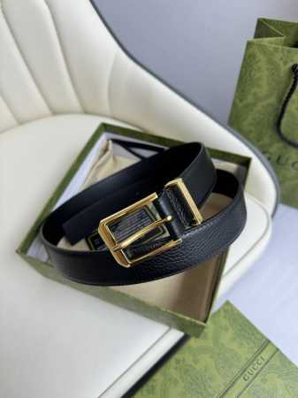 Gucci，原厂精密电渡扣头，意大利原厂皮，宽3.0Cm，代购级。 - 点击图像关闭