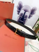 Loro Piana诺悠翩雅腰带以牛皮制成，具有丝滑柔软的哑光效果。搭配精致装束的理想之选。Loro Piana 标识的镀钯饰面金属方扣，3.5㎝宽
