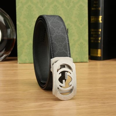 特 古奇自动 秘原单品质专柜官网同步宽度3.5Cm自动精美扣头意大利双面进口头层原版花纹手感极佳 上身郊果棒男士最爱商务休闲长度100一125下单请留言长度 D