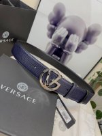 Versace 范思哲 可逆转皮带在小牛皮革与美杜莎V型扣孔，4.0CM宽