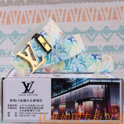 腰带皮带：Lv 路易威登原单牛皮腰带 男款皮带：材质百分百头层牛皮腰带保证真皮皮带，专柜原单品质、做工精细，时尚大牌，送人自用首选包装： 请认准如图专柜包装赠送