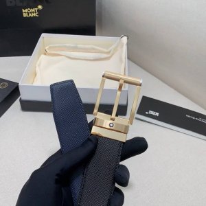 Mont~Blanc万~宝龙 宽3.5Cm 进口双面牛皮 百分百专柜纯铜扣 一带两用 时尚大气 成功男士的必备品 送礼佳品 自行裁剪尺码 扣头可随意搭配！