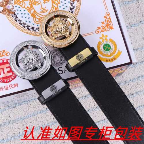 品名：范思哲 腰带原单 皮带 材料：百分百头层牛皮，保证真皮。24K纯钢扣双面可用专柜同等质量， 送人自用首选 包装： 请认准如图专柜包装，赠送打孔器，银联发票