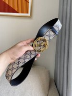 特 Gucci[正] 经典款G家印花搭配顶级纯钢五金扣采用精挑细选进口顶级牛皮， 宽度4.0Cm