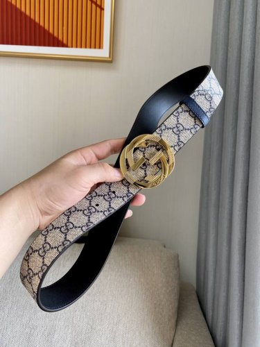 特 Gucci[正] 经典款G家印花搭配顶级纯钢五金扣采用精挑细选进口顶级牛皮， 宽度4.0Cm