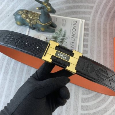 爱马仕 特种皮腰带系列 ，原厂五金精品不锈钢扣，手感柔软舒适 宽3.8Cm。