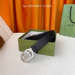 古奇～Gu Cci新款小牛皮，手感细腻柔软，搭配纯钢自动精品扣，男士必备！宽度：3.5Cm