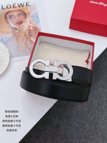特 Ferragamo.菲拉格慕 全套包装 宽度3.5Cm 高级定制款男士皮带 双面进口牛皮 可双面使用 自行选择搭配 真材实料 很有质感 时尚经典不失风范 搭