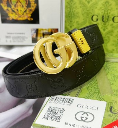 皮带：古奇..Gu..Cci自动扣- 腰带：顶级原单复刻版.古驰.自动带系列百分百进口原厂头层牛皮，保证真皮。雕花镂空工艺.真空电镀.永不掉色.24K纯钢扣头层