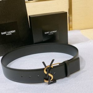 p290 salnt.Laurent.Paris.搭扣腰带. 镌刻圣罗兰 Paris标志。 复古铜金色金属配件 可调节搭扣开合设计，简单百搭！5.0Mm精品