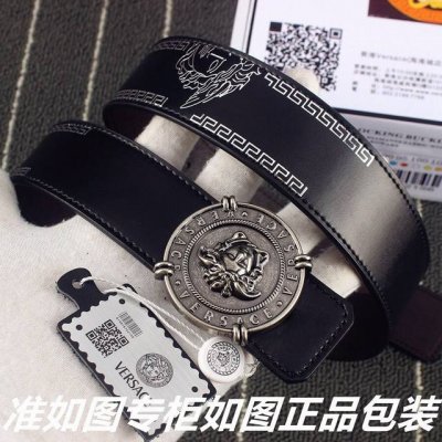 品名：范思哲.Versace原单 型号：认准如图专柜包装，赠送打孔器 材料：百分百头层牛皮，保证真皮。美人头钢扣，涂鸦工艺专柜同等质量， 送人自用首选 包装：