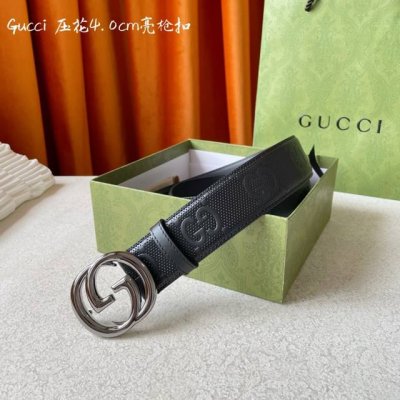 Gucci 经典款面进口原厂压花小牛皮 搭配原版平纹底 宽4.0Cm 经典永不过时款 潮流百搭