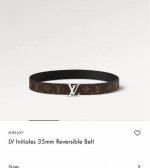 Lv3.5Cm宽度m8362 双面可用 亮面银色经典字母搭扣 采用细腻进口原厂小牛皮 一面咖色老花标志性图案
