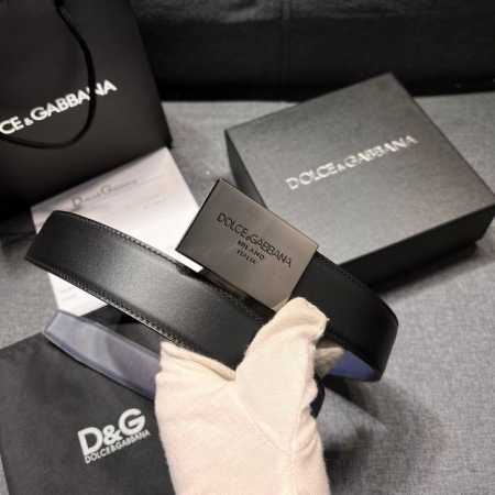 Dg 宽 3.5Cm 杜嘉班纳 新款 小牛皮简约百搭腰带，Dolce&Gabbana Milano 标牌装饰别具一格 - 点击图像关闭