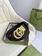 Gucci，原厂精密电渡扣头，意大利原厂皮，宽3.7Cm，代购级。
