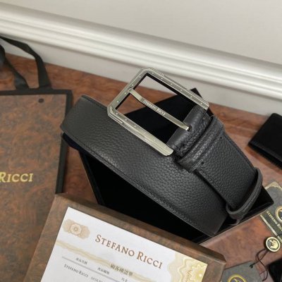 Stefano Ricci 新款顶级品質 精品經典鹰头鋼扣 底桥雕刻Logo原版压纹牛皮進口底皮-寬度38毫米