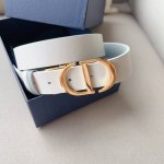 特 Montaigne *Cd*腰带 饰有*Christian Dior*标志 富有光泽的金色饰面金属细节 两个可拆卸环 小牛皮腰带 3.0Cm
