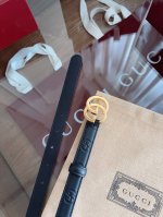 Gucci 表面头层小牛皮 宽度2.0Cm 专柜新版Logo横标，原版进口南非皮底，精品双G铜扣 高端品质，不惧对比。