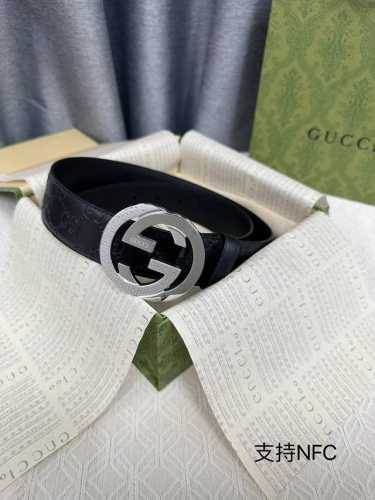 特P180 Gucci 代购级别 正品规格 原单品质 双面进口头层对版定制皮料 搭配精品雕花扣 高品质 手感极佳 --宽度4.0