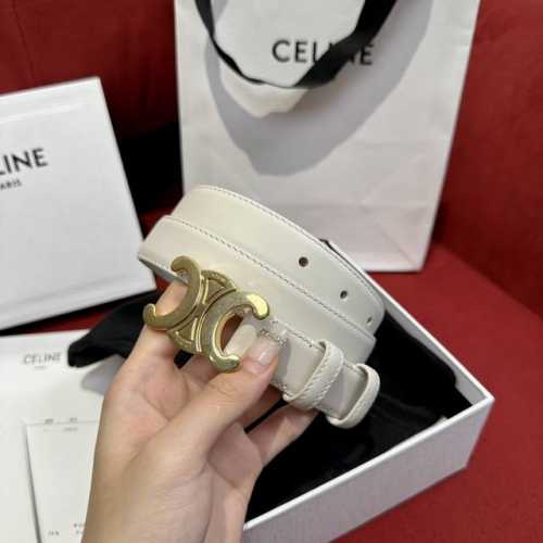 特 赛琳〖Céline〗女士腰带 带身采用进口双面牛皮 搭配凯旋门扣 手感柔软细腻，上身效果超级好看 宽度2.5Cm
