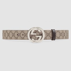 Gucccci 尺寸:3.8Cm，带身采用杏色印花防水面料和黑色真皮打造，搭配经典Gg铜金属扣头意大利时尚精品1149840