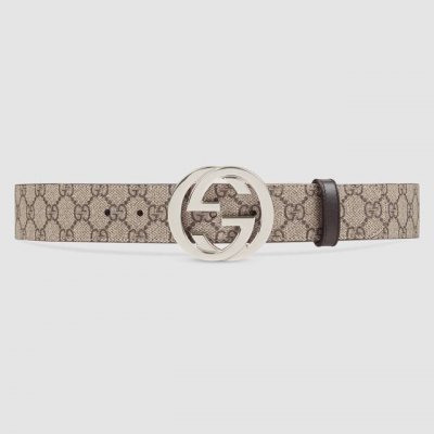 Gucccci 尺寸:3.8Cm，带身采用杏色印花防水面料和黑色真皮打造，搭配经典Gg铜金属扣头意大利时尚精品1149840