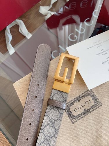 Gucci Supreme Pvc老花 咖猪皮纹底 宽度3.5Cm 复古Gg旋转扣[原单精品扣] 双面可用 可裁剪