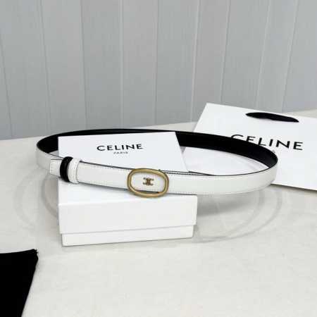 Celin E新品立体浮标扣女士腰带 意大利进口小牛皮 搭铜扣 宽度2.5双面佩戴 - 点击图像关闭
