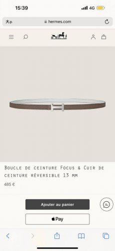 Hermes 女款 Focus Buckle & Reversible Leather Strap 3Mm