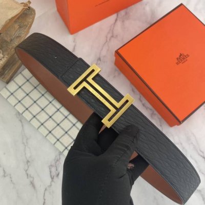 爱马仕 特种皮腰带系列 原厂五金精品不锈钢扣 手感柔软舒适 宽3.8Cm