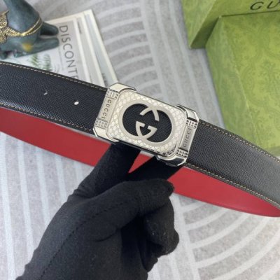 古奇 特种皮腰带系列 ，原厂五金精品不锈钢扣，手感柔软舒适 宽3.8Cm。