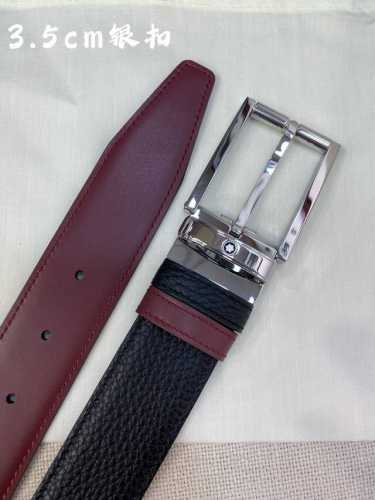 Montblanc万宝龙 宽3.5Cm 采用头层牛皮 精品针式扣头 自由裁剪商务休闲皮带
