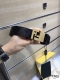 特 配送专柜包装 打孔针 新款 FD 宽35 MM 支持NFC 芯片扫描，标志造型皮带，原版亮面间纹F铆钉扣，进口原版黑色小牛皮配原版压花制成，镀金表面金属制品