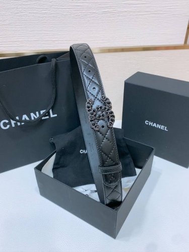 Chanel经典双C皮带腰带 新款Logo扣搭配进口胎羊皮带身，质感满分，简直身春日里的点睛之笔，皮带直径3.0Cm