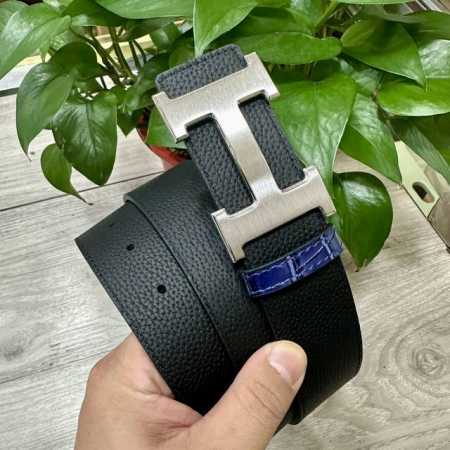 Hermes.爱马仕 男士真皮腰带 宽度3.8Cm 原版带身 配搭精品钢扣 可双面使用 触感厚实 - 点击图像关闭