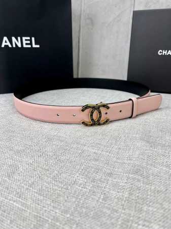 特 宽度3.0Cm Chanel 香奈儿 平纹牛皮金 银 色金属暗印品牌logo磨胶钢扣。 - 点击图像关闭