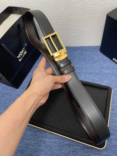 品牌万宝龙 550 描述双面原版皮，这款饰有带扣的腰带配以水牛皮衬里，覆以Monogram 牛皮。展现细腻的品牌特质，是牛仔裤的理想配件 字母带扣；35宽 原单