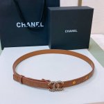 C Hanel 24S Cc 树脂 与 链节Logo字母搭扣 黄铜金属小羊皮菱格腰带 手感柔软 细腻 2.0Cm