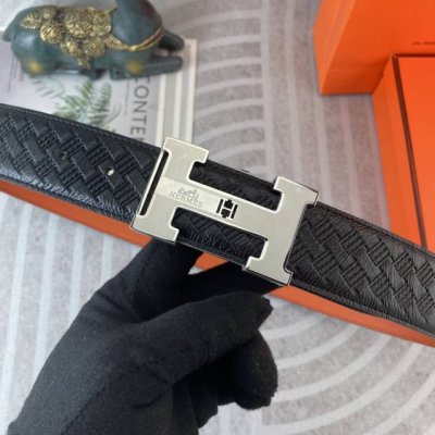 爱马仕 特种皮腰带系列 ，原厂五金精品不锈钢扣，手感柔软舒适 宽3.8Cm。