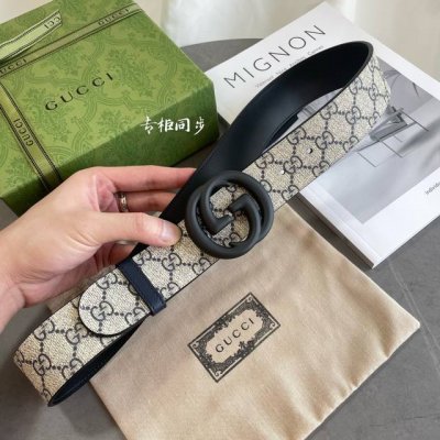 特P150 Gucci 专柜新版横标 编码411924·Kgdhn·4075 双面进口原厂防水Pvc材质 比牛皮还耐用 宽度4.0Cm 烤漆工艺双G带扣
