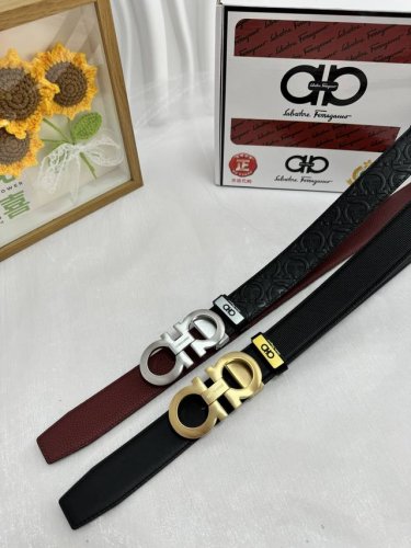 品名：菲拉格幕 原单 材质：原单牛皮腰带 百分百头层牛皮腰带保证真皮，24K纯钢扣，专柜原单品质、做工精细，时尚大牌，送人自用首选 包装： 请认准如图专柜包装赠