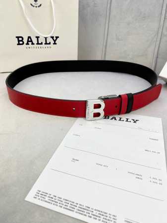 特 3.5Cm Bally 巴利双色手掌纹头层小牛皮 两面可用，配有金银字母扣头该皮带可调节，且能根据需要剪裁质量保证达到修身效果 - 点击图像关闭