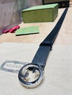 配全套包装礼盒 古奇 宽度3.0Cm 进口原厂黑色猫爪纹 搭配意大利原版皮革 精品双G五金