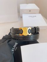 特 Celine 塞琳 专柜同步新款，原版皮料，黑色全皮压花带身，宽2.5Cm