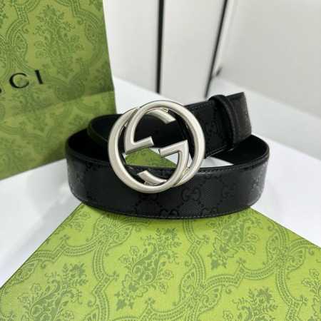 Gucci.古驰 全套包装 水晶暗黑Gg Supreme Pvc老花 内衬进口专用底料 宽度4.0Cm 新版圆润互扣式双G搭扣 - 点击图像关闭