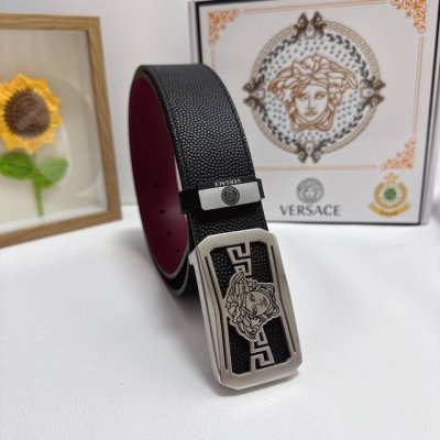 品名：Versace.范思哲 材质：原单牛皮腰带 百分百头层牛皮腰带保证真皮，24K纯钢扣，专柜原单品质、做工精细，时尚大牌，送人自用首选 包装