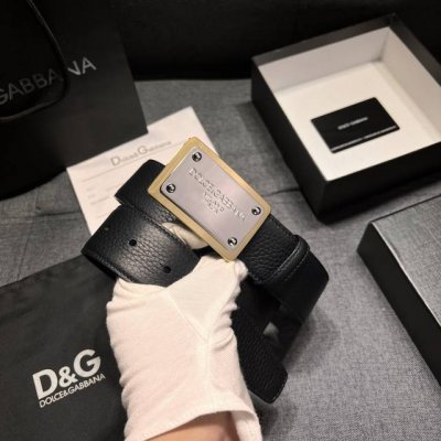 Dg 宽4.0Cm Dolce&Gabbana 新款 进口荔枝纹牛皮 Lux 鞍皮腰带，雅致配饰，搭配双电镀标牌