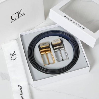 皮带：C K顶级复刻.单扣 双扣 腰带：Ck潮牌.专柜正品.Cooperkelvina原单大牌品质百分百进口原厂头层牛皮，内穿暗扣尾巴.保证真皮-Ck字母Log